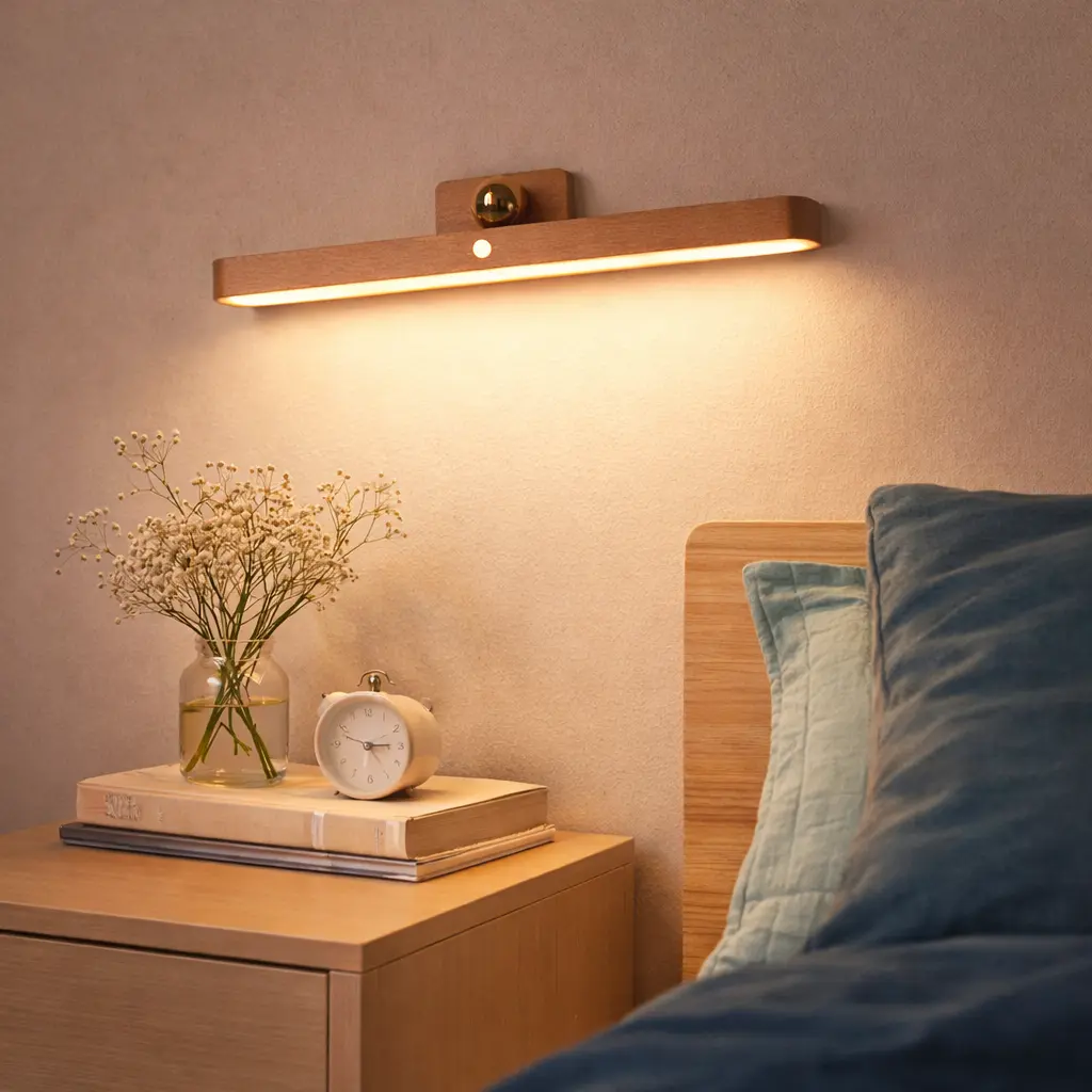 Rechargeable LED Wooden Mirror Light - Image 4