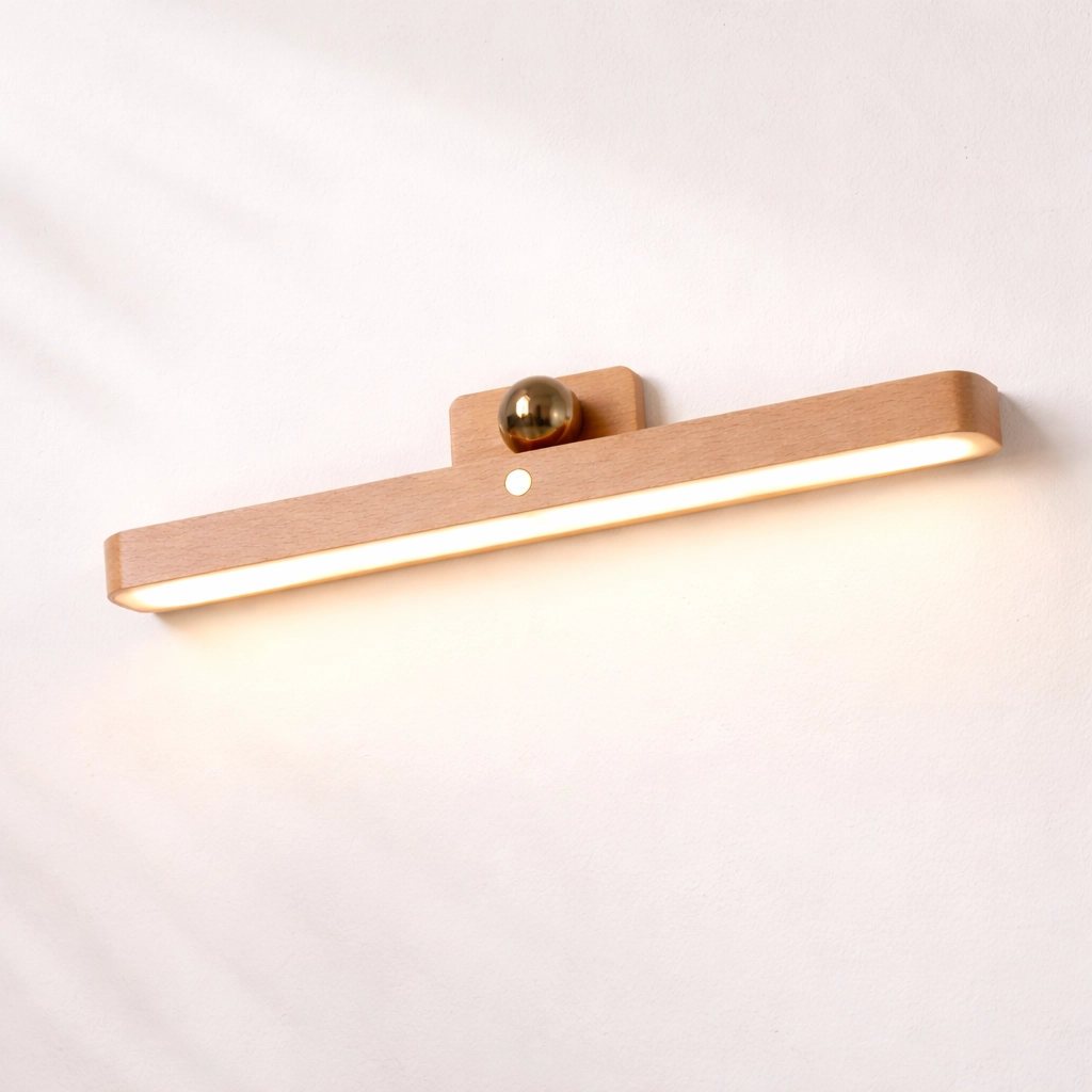 wall mounted led wooden mirror light with modern design for quality home essentials at westfordliving